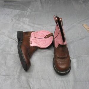 Justin Gypsy Womens Boots 10B Leather Pink Western Cowboy MidCalf Pull On Casual